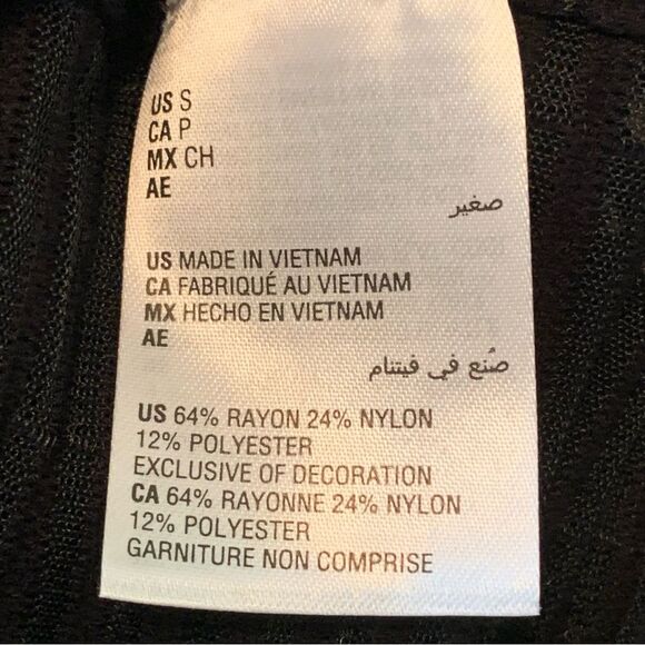 ALFANI Open Front Cardigan Women’s Small Black Sheer Striped 3/4 Sleeves. - Picture 6 of 10